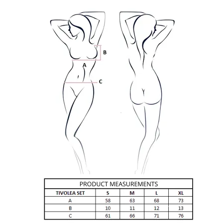 PASSION - TIVOLEA BRA + THONG SET BLACK L/XL