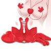 ARMONY - MAGNETIC NIPPLE CLAMPS WITH VIBRATION BUTTERFLY SHAPE RED