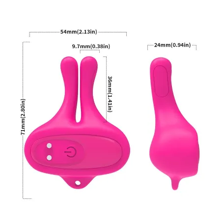 ARMONY - RABBIT SHAPE VIBRATION MAGNETIC NIPPLE CLAMPS PINK