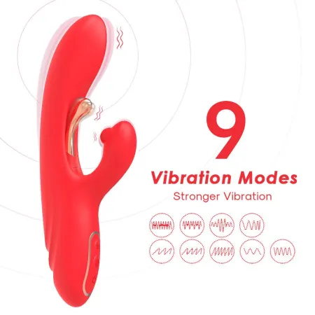 ARMONY - G-SPOT AND CLITORIS STIMULATOR VIBRATOR WITH OSCILLATING TONGUE RED