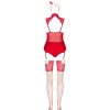 LIVCO CORSETTI FASHION - LIMPID SNOWFLAKES LC 90604 BODY + STOCKINGS + CHRISTMAS HEADBAND L/XL
