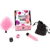 SECRET PLAY - PLEASURES BOX FOR COUPLES: DICE + VIBRATING BULLET + FEATHER PEN