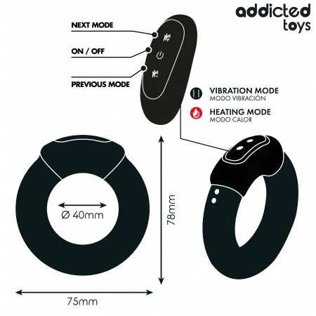 ADDICTED TOYS - HEATING EFFECT VIBRATING COCK RING REMOTE CONTROL