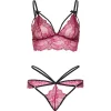 LEG AVENUE - 81623 BRA + THONG SET BURGUNDY SIZE L