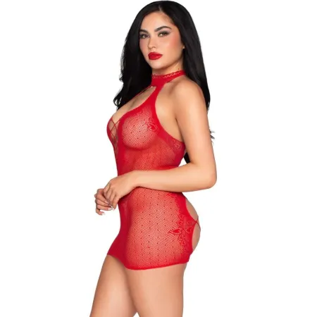 LEG AVENUE - 81675 HALTER MINI DRESS RED - ONE SIZE