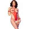 CHILIROSE - CR 4874 CROTCHLESS OPEN BODYSUIT RED L/XL