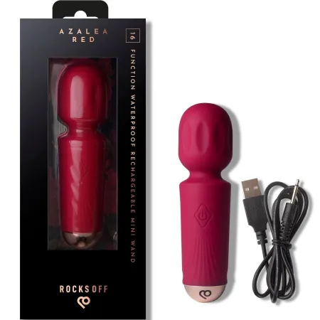 ROCKS-OFF - MINI RECHARGEABLE WAND 16 FUNCTIONS AZALEA RED