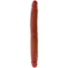 GET REAL - DOUBLE-ENDED SILICONE DILDO CARAMEL 35 CM