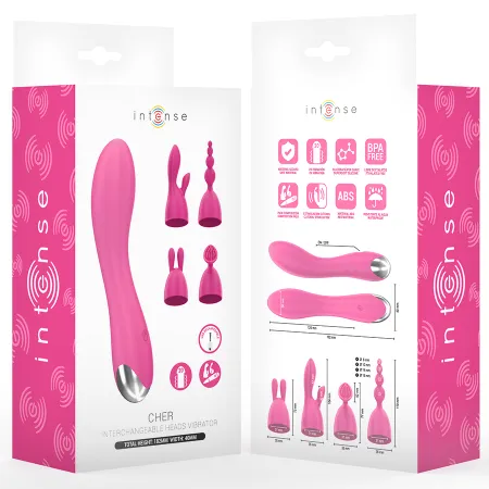 INTENSE - CHER VIBRATOR WITH 20 PATTERNS AND INTERCHANGEABLE HEADS