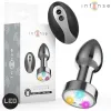 INTENSE - VIBRATING METAL ANAL PLUG WITH LED LIGHTS AND REMOTE CONTROL - SIZE S