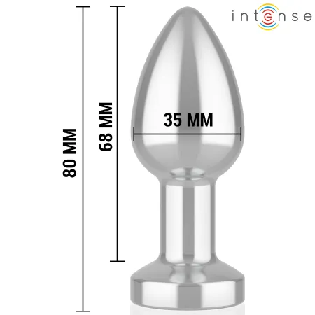 INTENSE - VIBRATING METAL ANAL PLUG WITH LED LIGHTS AND REMOTE CONTROL - SIZE S