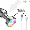 INTENSE - VIBRATING METAL ANAL PLUG WITH LED LIGHTS AND REMOTE CONTROL - SIZE S