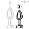 INTENSE - VIBRATING METAL ANAL PLUG WITH LED LIGHTS AND REMOTE CONTROL - SIZE S