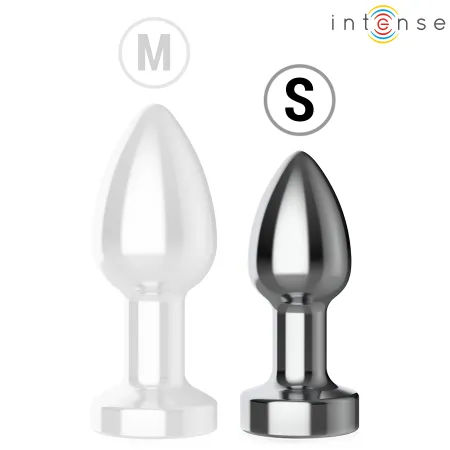 INTENSE - VIBRATING METAL ANAL PLUG WITH LED LIGHTS AND REMOTE CONTROL - SIZE S