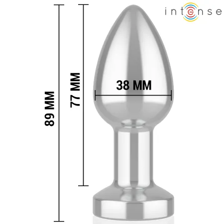 INTENSE - VIBRATING METAL ANAL PLUG WITH LED LIGHTS AND REMOTE CONTROL - SIZE M