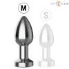 INTENSE - VIBRATING METAL ANAL PLUG WITH LED LIGHTS AND REMOTE CONTROL - SIZE M