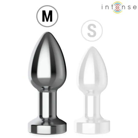 INTENSE - VIBRATING METAL ANAL PLUG WITH LED LIGHTS AND REMOTE CONTROL - SIZE M