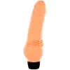 SEVEN CREATIONS - VINYL P-SHAPE VIBRATOR BLACK PENIS 20 CM